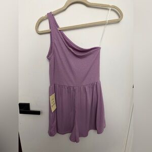 One-Shoulder Purple Dress